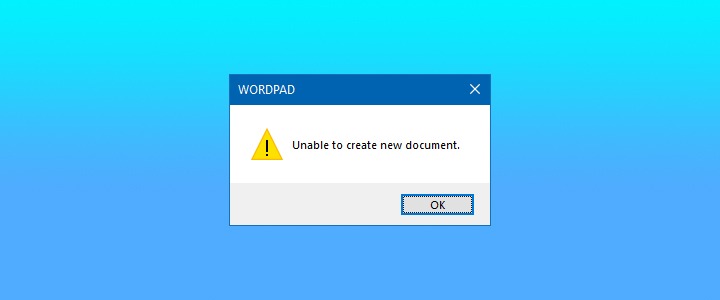 Unable to create new document